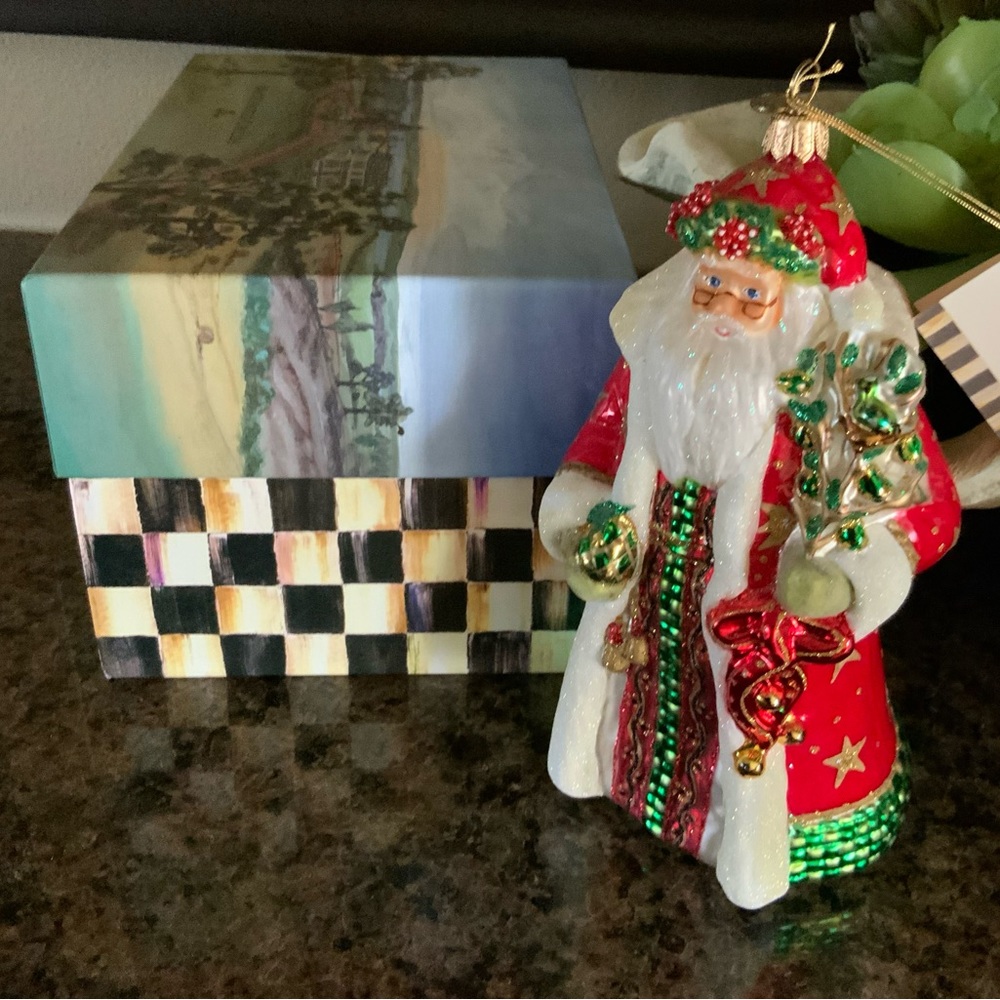 MacKenzie-Childs Red Noel Glass Ornament